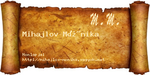 Mihajlov Mónika névjegykártya